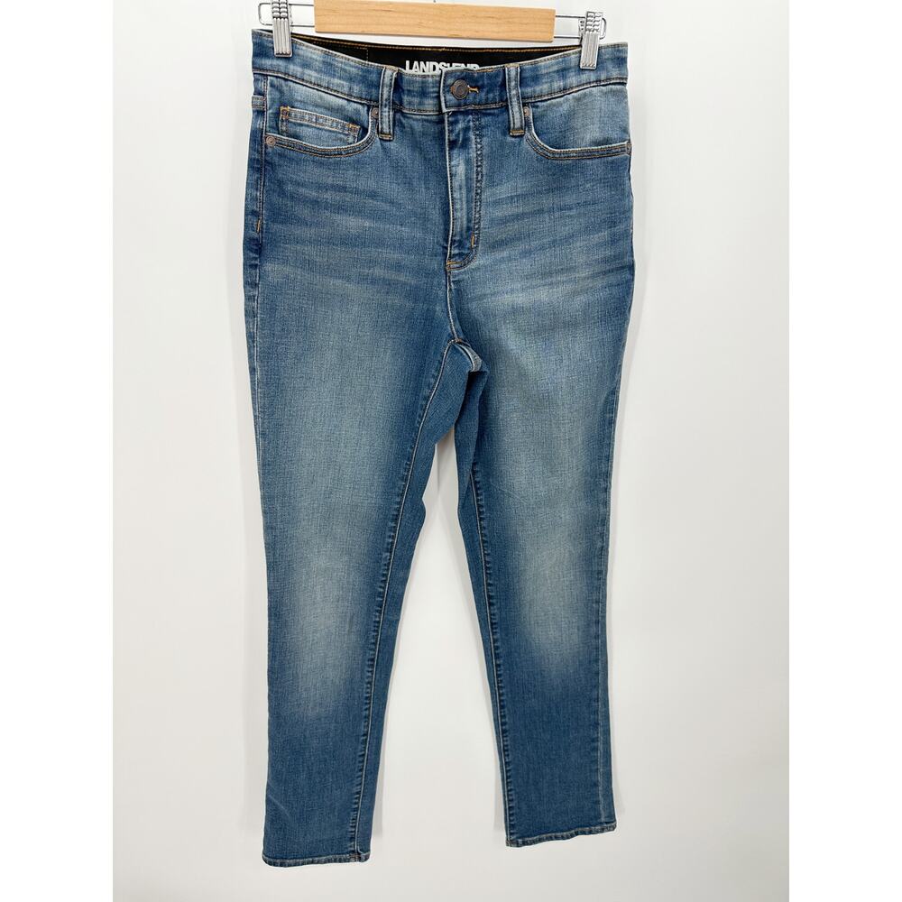 Lands End Womens 6 Tall Medium Wash‎ Stretch Waist Skinny Denim Jeans HM23